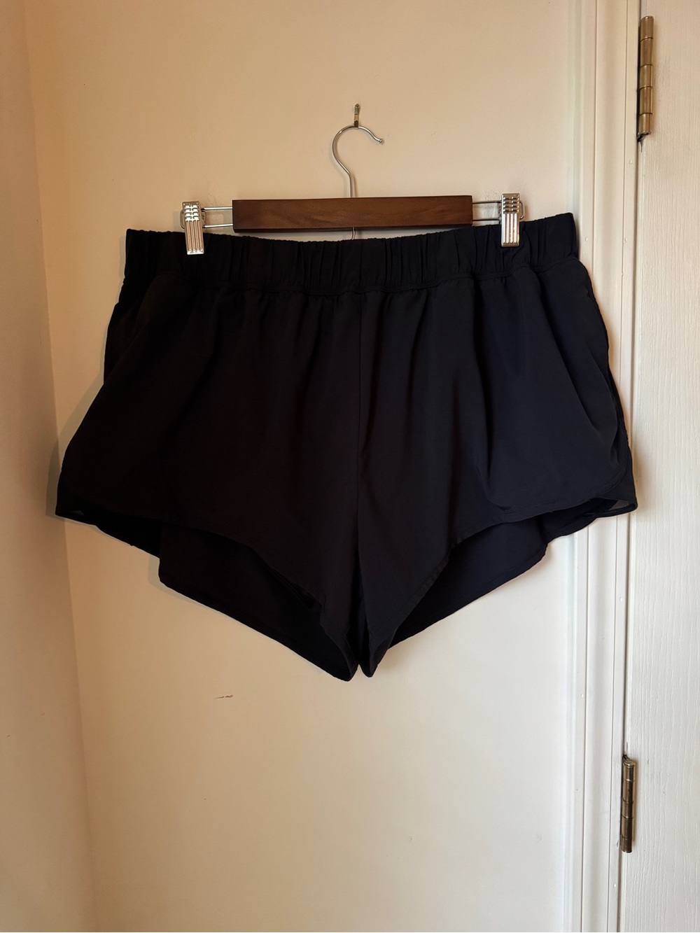 Aerie Offline Black Layered Athletic Shorts Flowy Size XXL‎